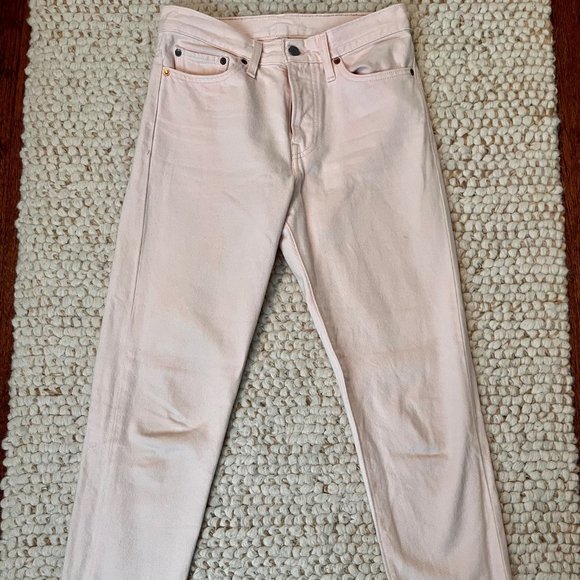 Levi's Jeans | High Rise Straight Leg Jean in Baby Pink w/ Button Fly | Size 27 - Picture 2 of 3